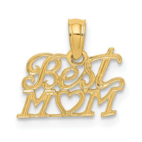 14K BEST MOM with Heart Charm-D3947