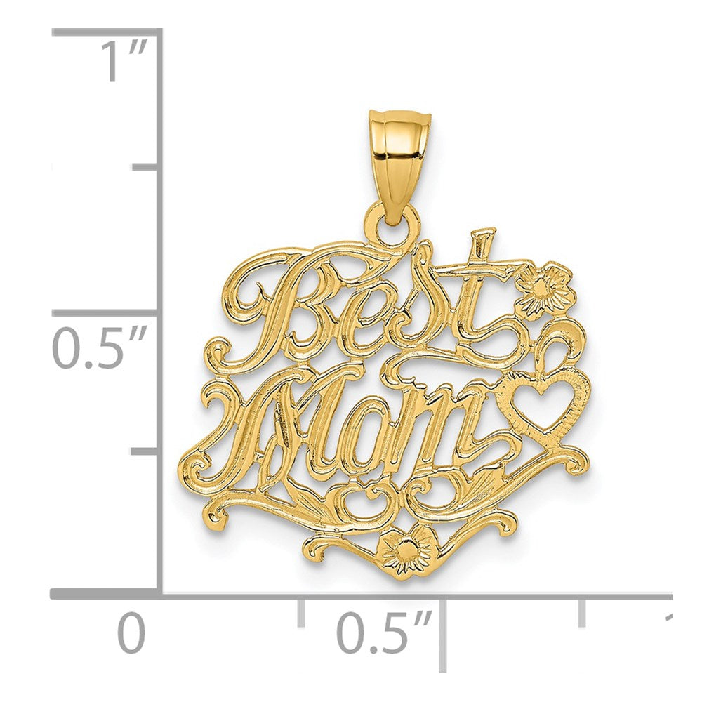 14K BEST MOM Charm-D3949