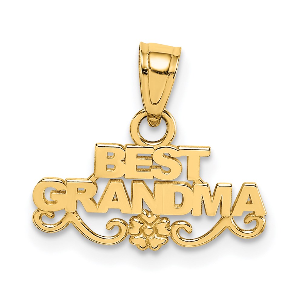 14k BEST GRANDMA Pendant-D3957