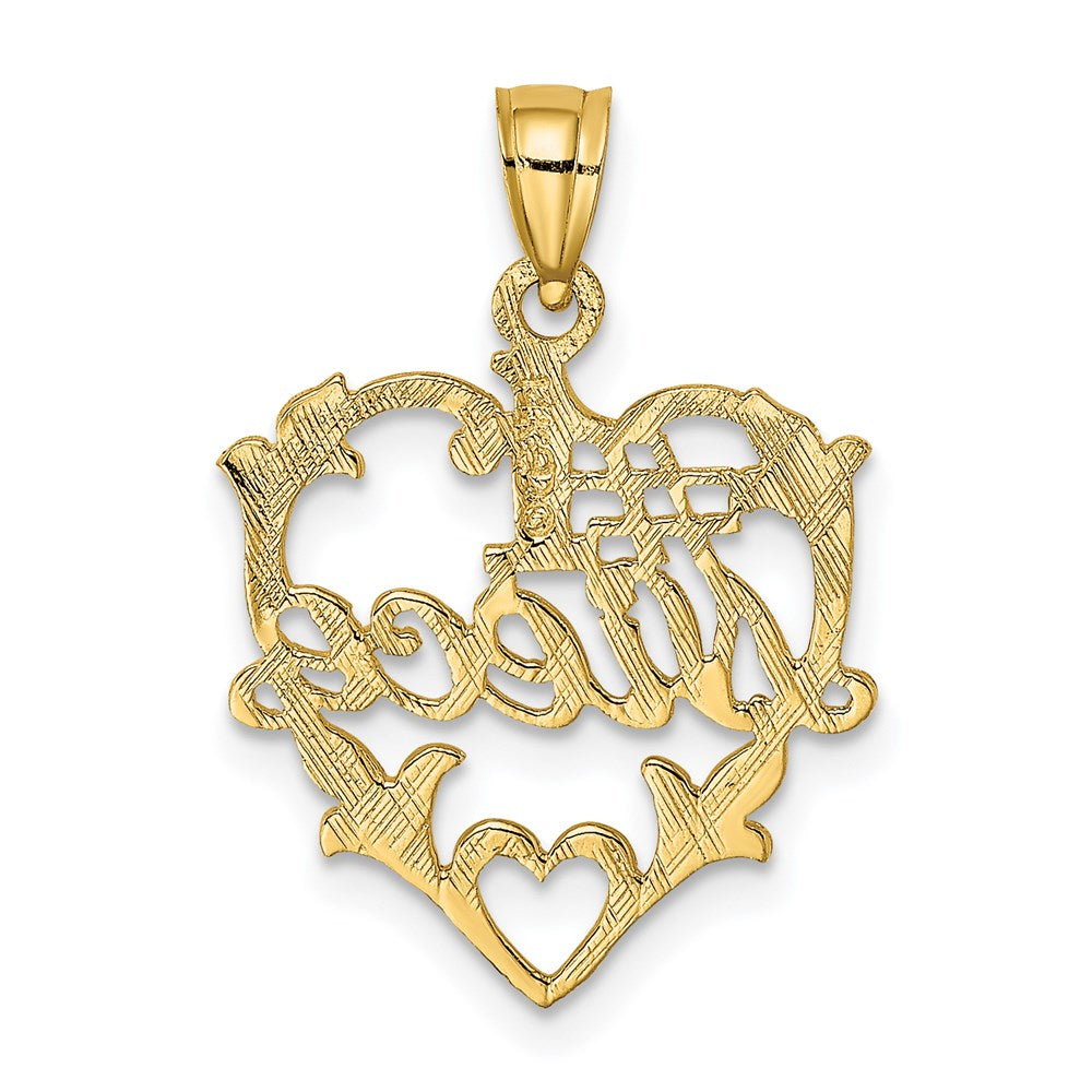 14K #1 NIECE in Heart Charm-D3968
