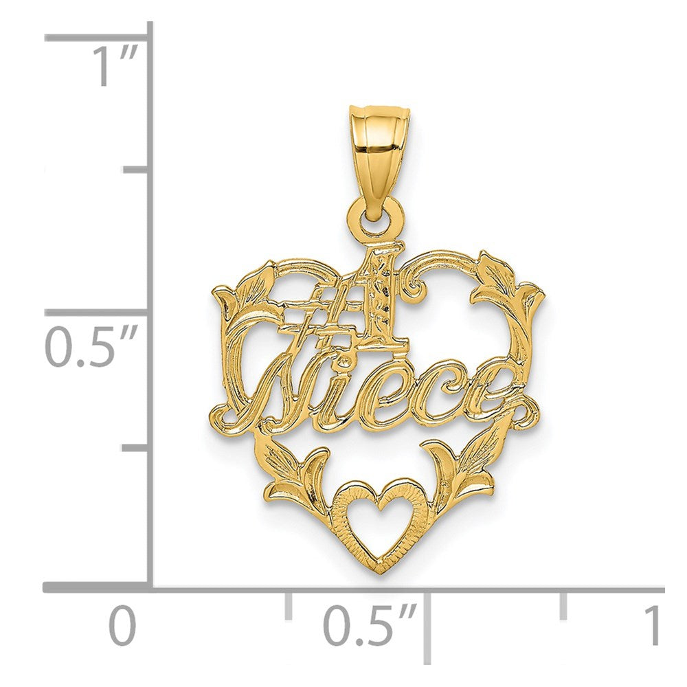 14K #1 NIECE in Heart Charm-D3968