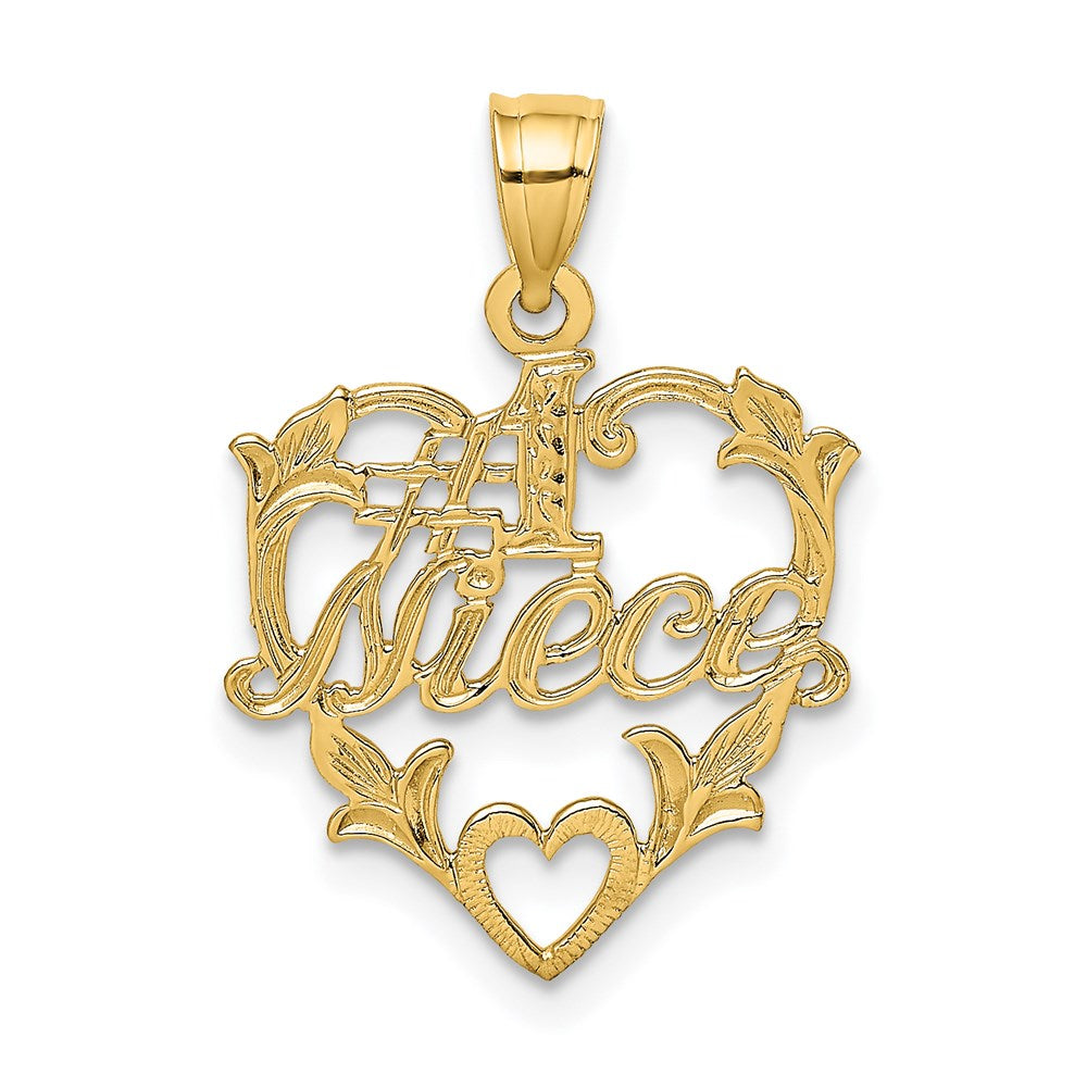 14K #1 NIECE in Heart Charm-D3968