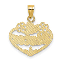 14K #1 SISTER in Heart Charm-D3971