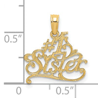 14K #1 SISTER Charm-D3972