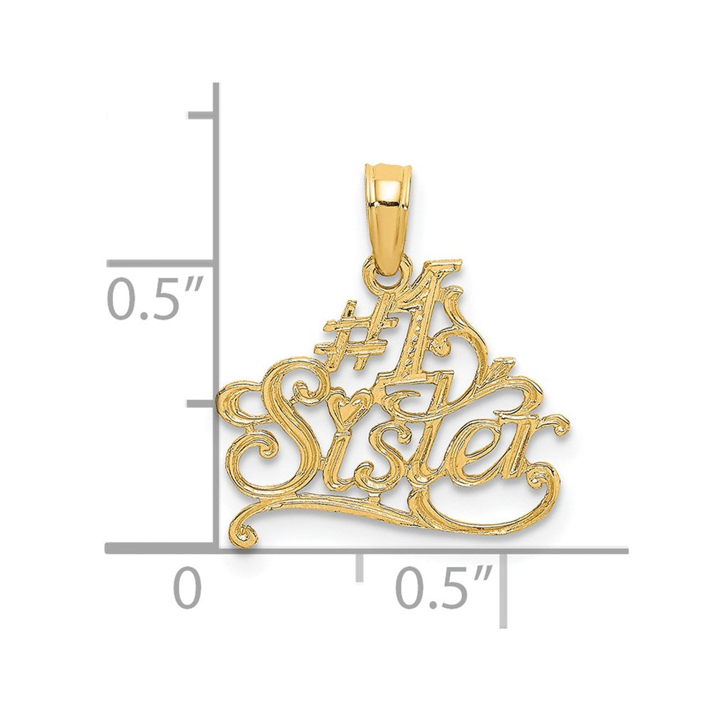 14K #1 SISTER Charm-D3972
