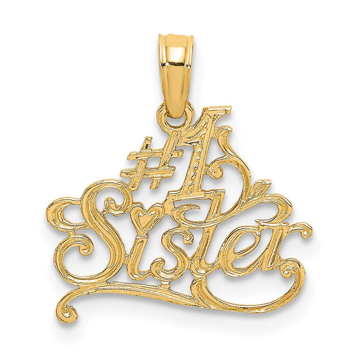 14K #1 SISTER Charm-D3972