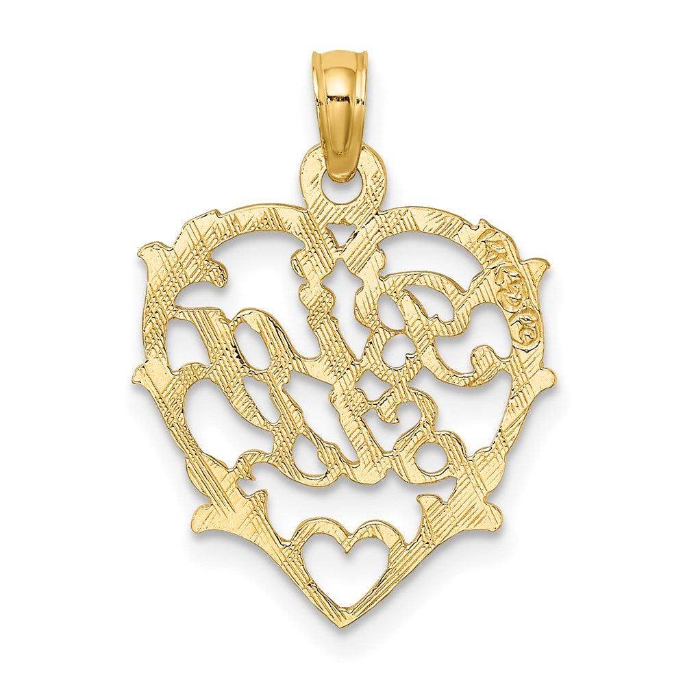 14K BIG SIS in Heart Charm-D3973