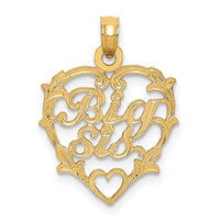14K BIG SIS in Heart Charm-D3973