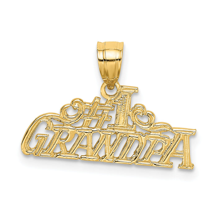 14k #1 GRANDPA Charm-D3977