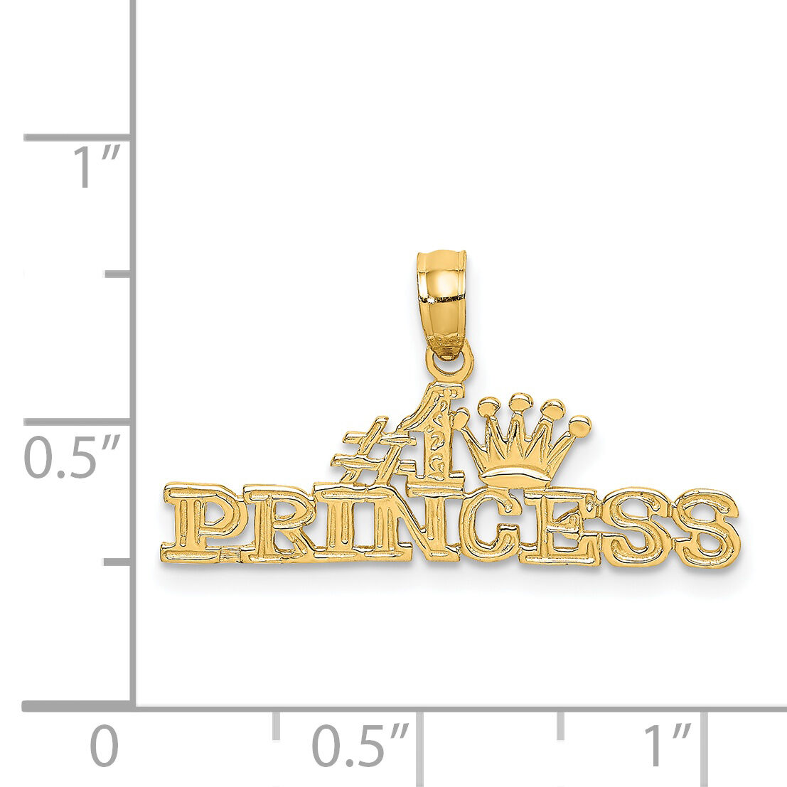 14K #1 PRINCESS Charm-D3984