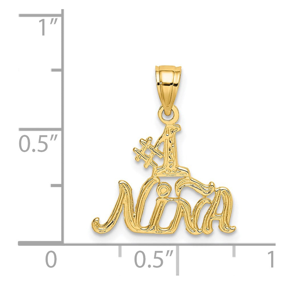 14K #1 NINA  Charm-D3987