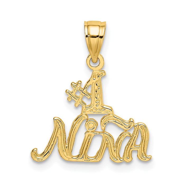 14K #1 NINA  Charm-D3987