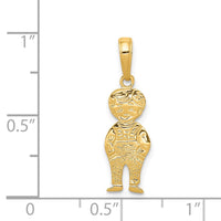 14K Boy with Hands in Pocket Pendant-D3991