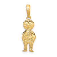 14K Boy with Hands in Pocket Pendant-D3991