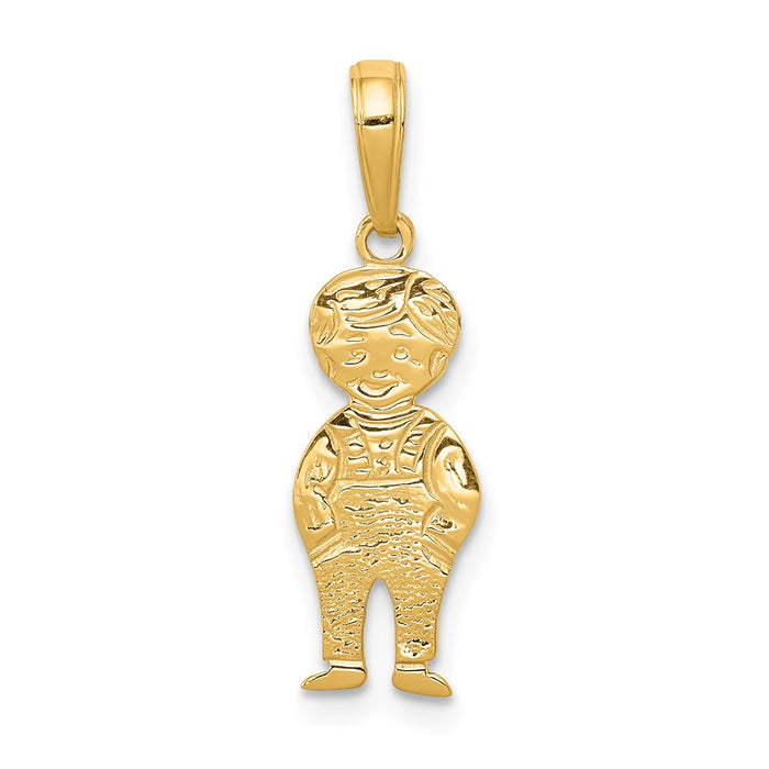 14K Boy with Hands in Pocket Pendant-D3991