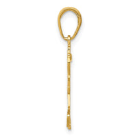 14K Little Girl Walking with Flowers Pendant-D3993