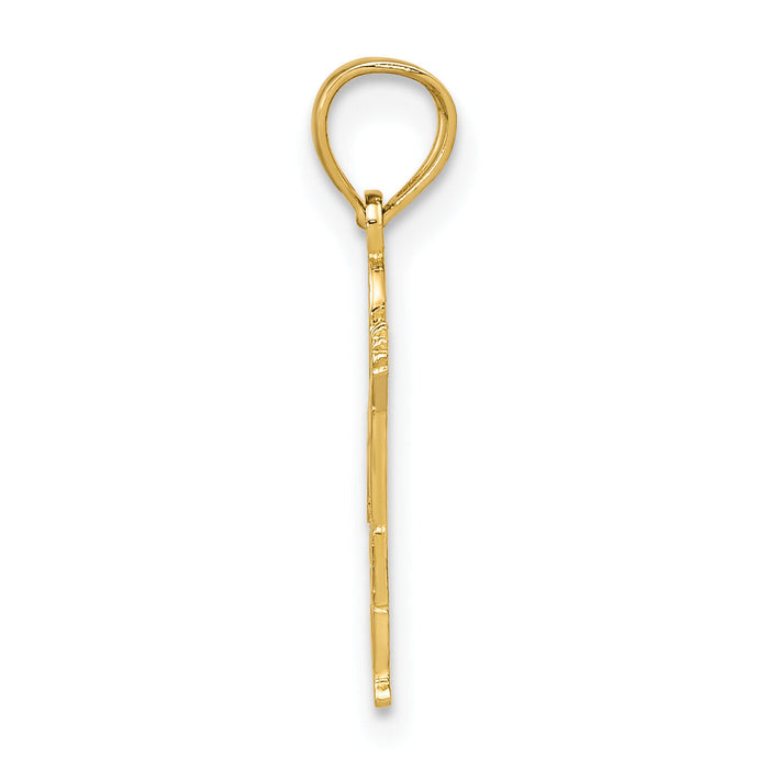 14K Boy Waving with Heart on Pocket Charm-D3994