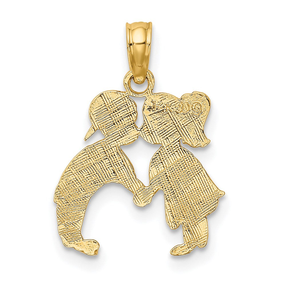 14K Kissing Boy and Girl Charm-D3995