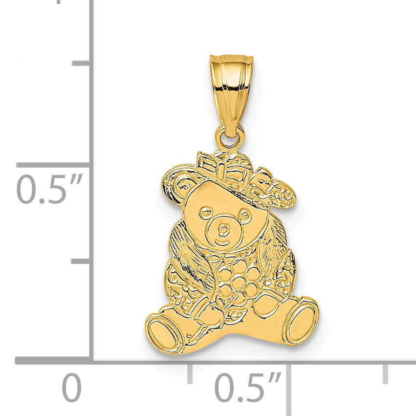 14K Dressed Up Teddy Bear Charm-D4003