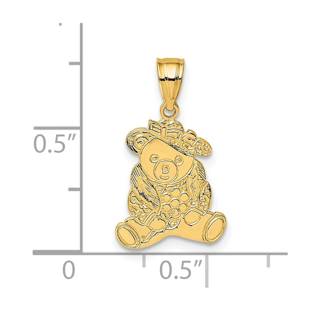 14K Dressed Up Teddy Bear Charm-D4003