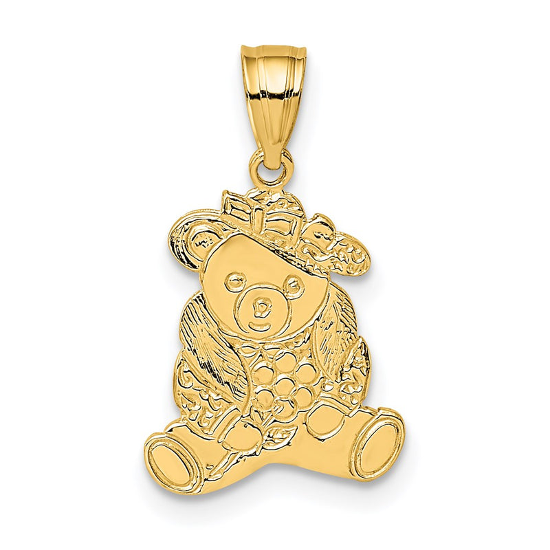 14K Dressed Up Teddy Bear Charm-D4003