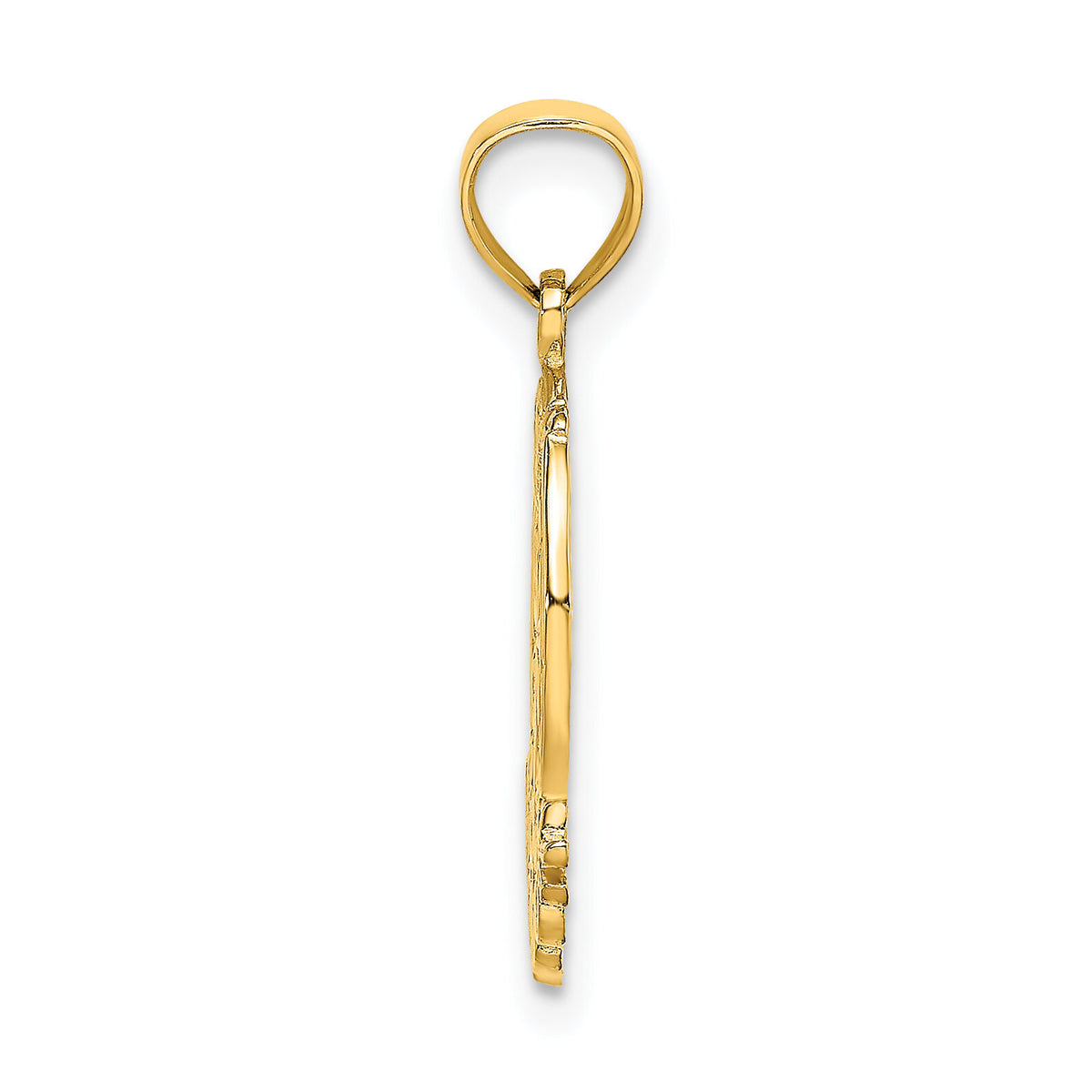 14K GOOD LUCK Horseshoe and Clover Charm-D4047