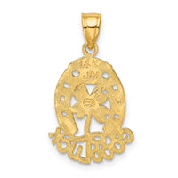 14K GOOD LUCK Horseshoe and Clover Charm-D4047