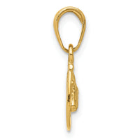 14K Horseshoe with Horse Head Pendant-D4048
