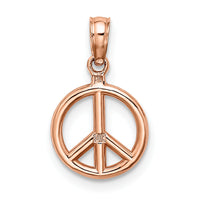 14k Rose Gold 3-D Peace Symbol Charm-D4053R