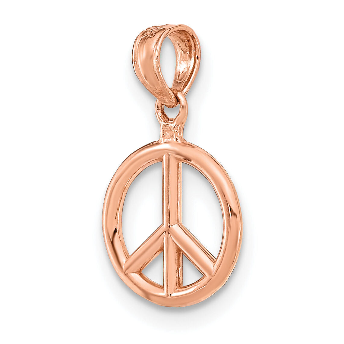14k Rose Gold 3-D Peace Symbol Charm-D4053R