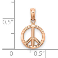 14k Rose Gold 3-D Peace Symbol Charm-D4053R