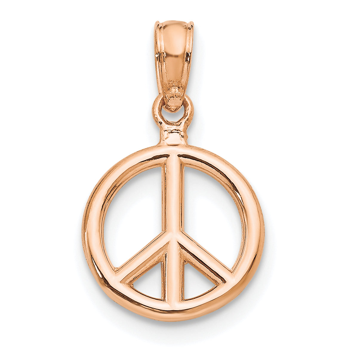 14k Rose Gold 3-D Peace Symbol Charm-D4053R