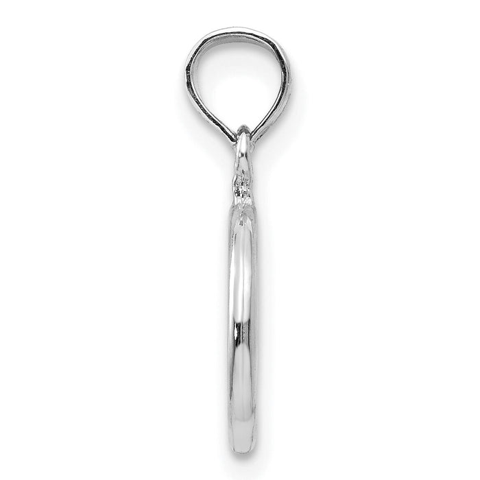 14K White Gold Polished Peace Symbol Pendant-D4053W