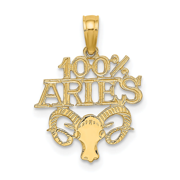 14K 100% ARIES Zodiac Charm-D4054