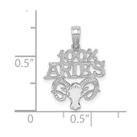 14k WG 100% ARIES Zodiac Charm-D4054W