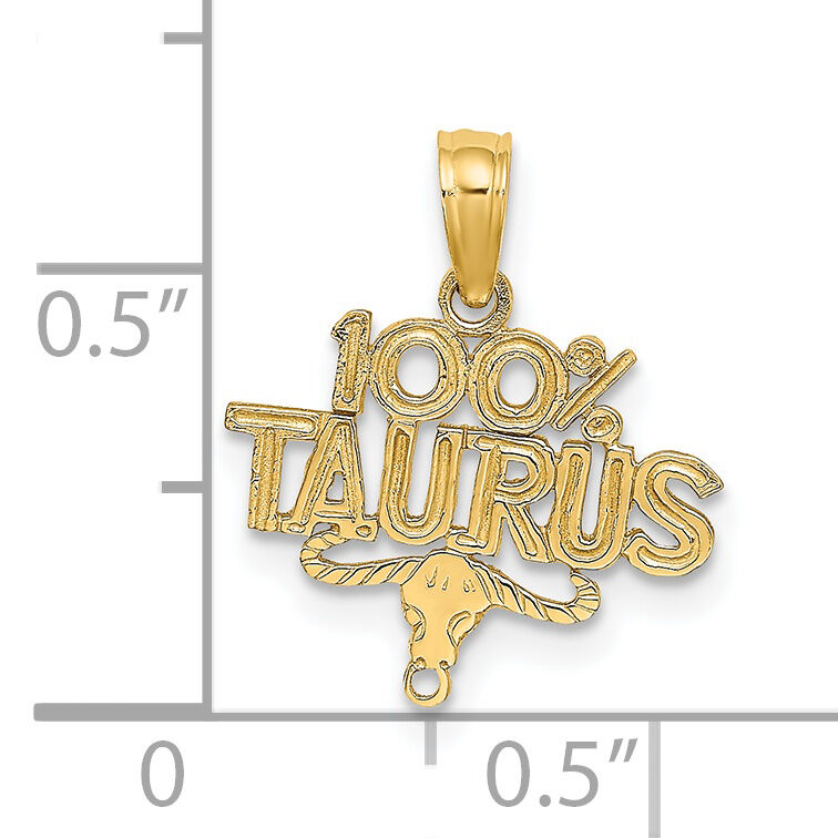 14K 100% TAURUS Zodiac Charm-D4055