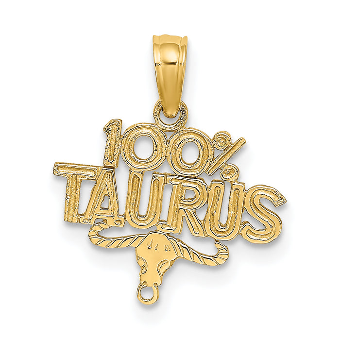 14K 100% TAURUS Zodiac Charm-D4055