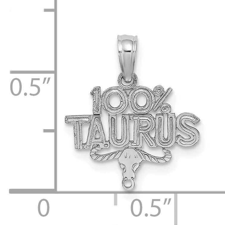 14k WG 100% TAURUS Zodiac Charm-D4055W
