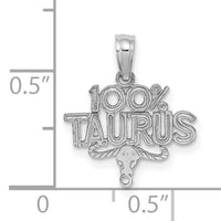 14k WG 100% TAURUS Zodiac Charm-D4055W