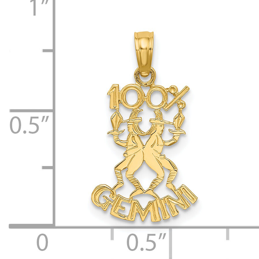 14K 100% GEMINI Zodiac Charm-D4056