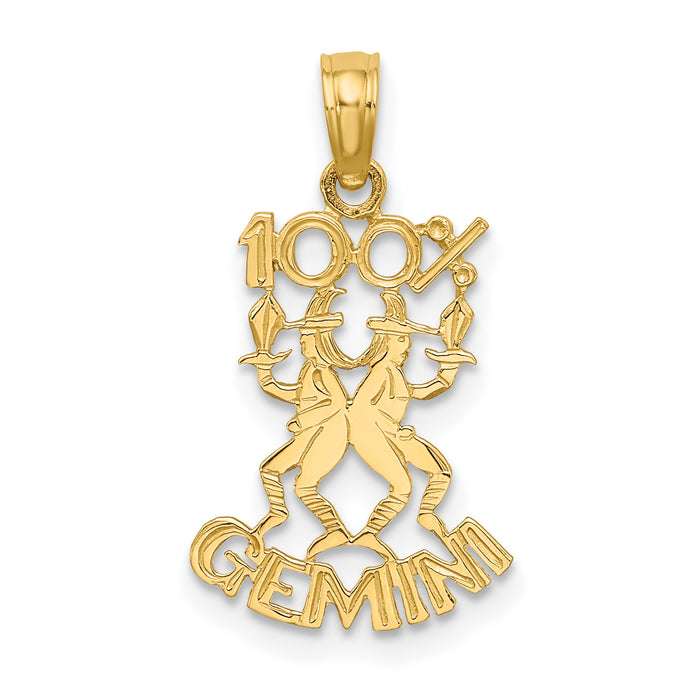 14K 100% GEMINI Zodiac Charm-D4056