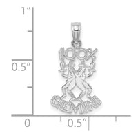 14k WG 100% GEMINI Zodiac Charm-D4056W
