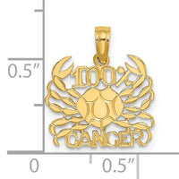14K 100% CANCER Zodiac Charm-D4057