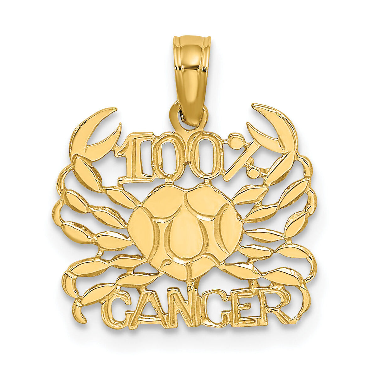 14K 100% CANCER Zodiac Charm-D4057