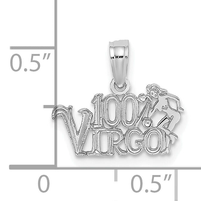 14k WG 100% VIRGO Zodiac Charm-D4059W