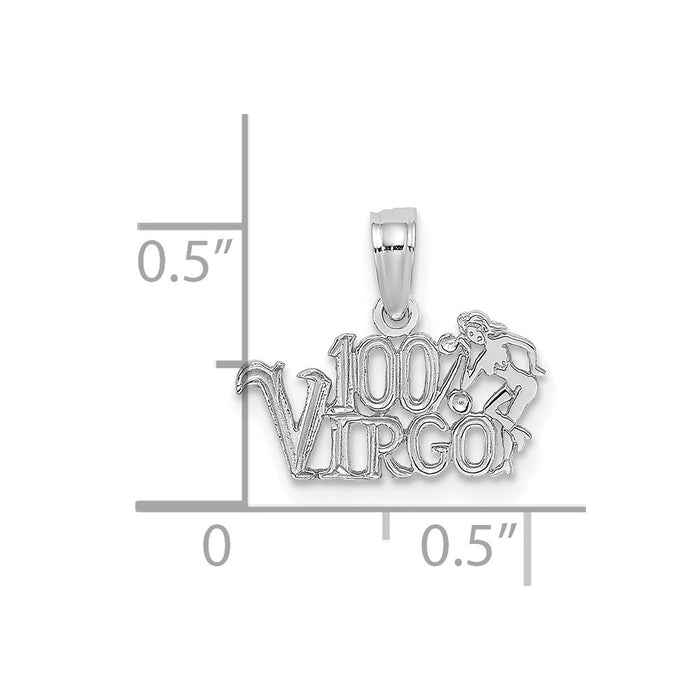 14k WG 100% VIRGO Zodiac Charm-D4059W