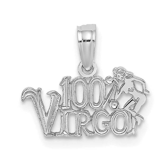 14k WG 100% VIRGO Zodiac Charm-D4059W