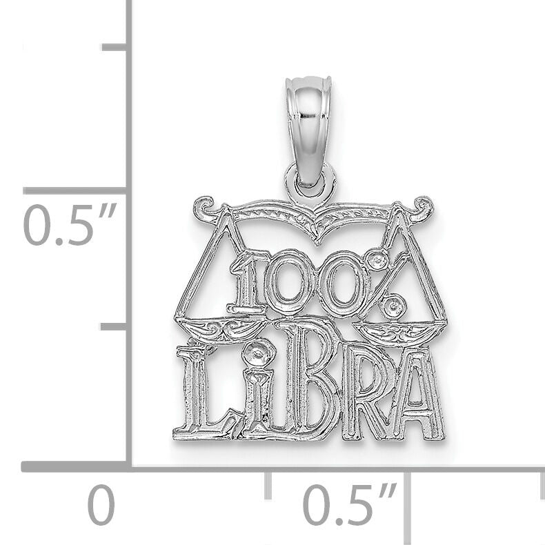14k WG 100% LIBRA Zodiac Charm-D4060W
