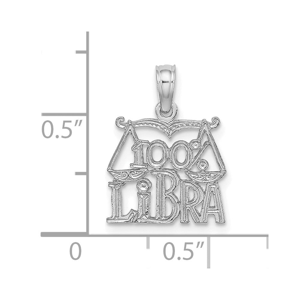 14k WG 100% LIBRA Zodiac Charm-D4060W