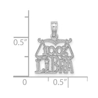 14k WG 100% LIBRA Zodiac Charm-D4060W